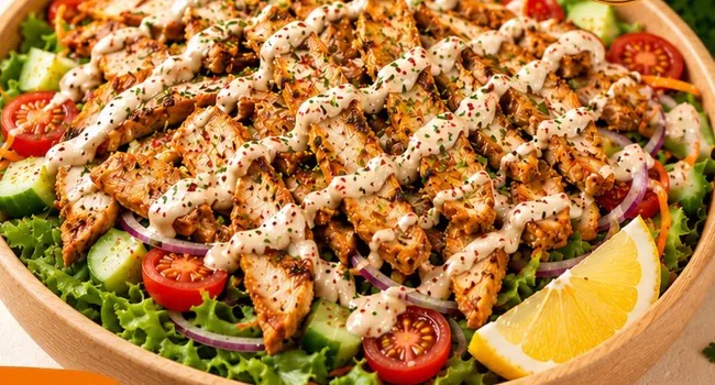 Chicken Shawarma Salad RotiWrap dengan sayuran segar